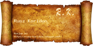 Rusz Koridon névjegykártya